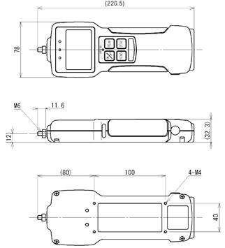 Z2系列多功能內(nèi)置傳感器推拉力計(jì)結(jié)構(gòu)尺寸圖